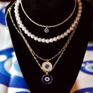 Necklace with 🧿 evil eye pendant